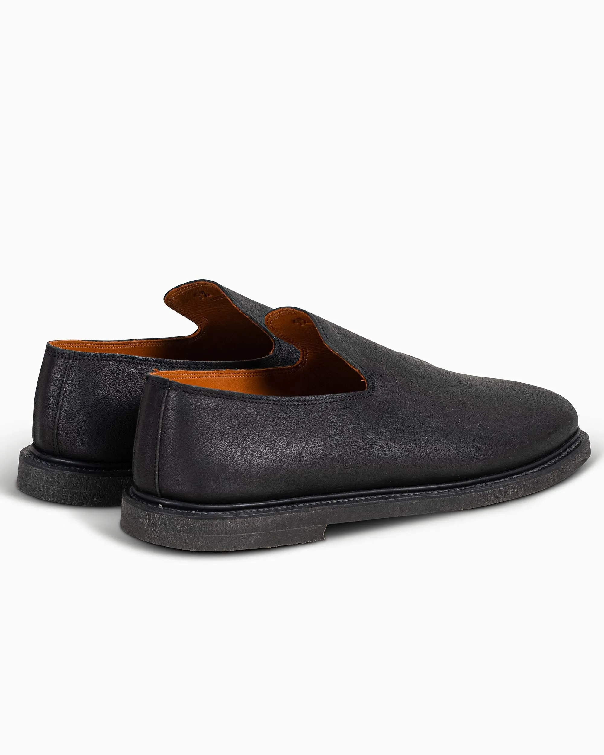 Viberg Slipper Nero Washed Kangaroo