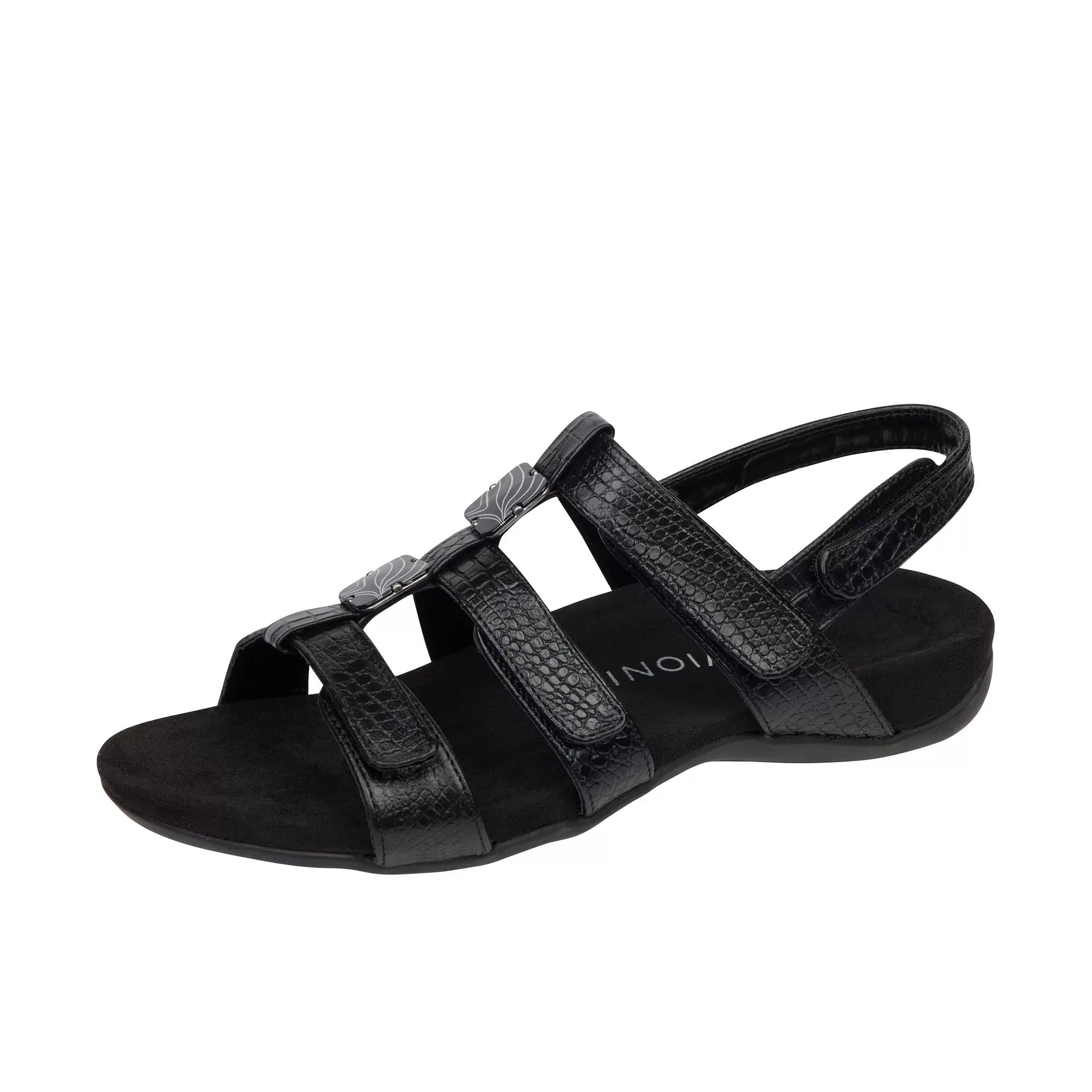 Vionic Womens Amber Adjustable Sandal Black