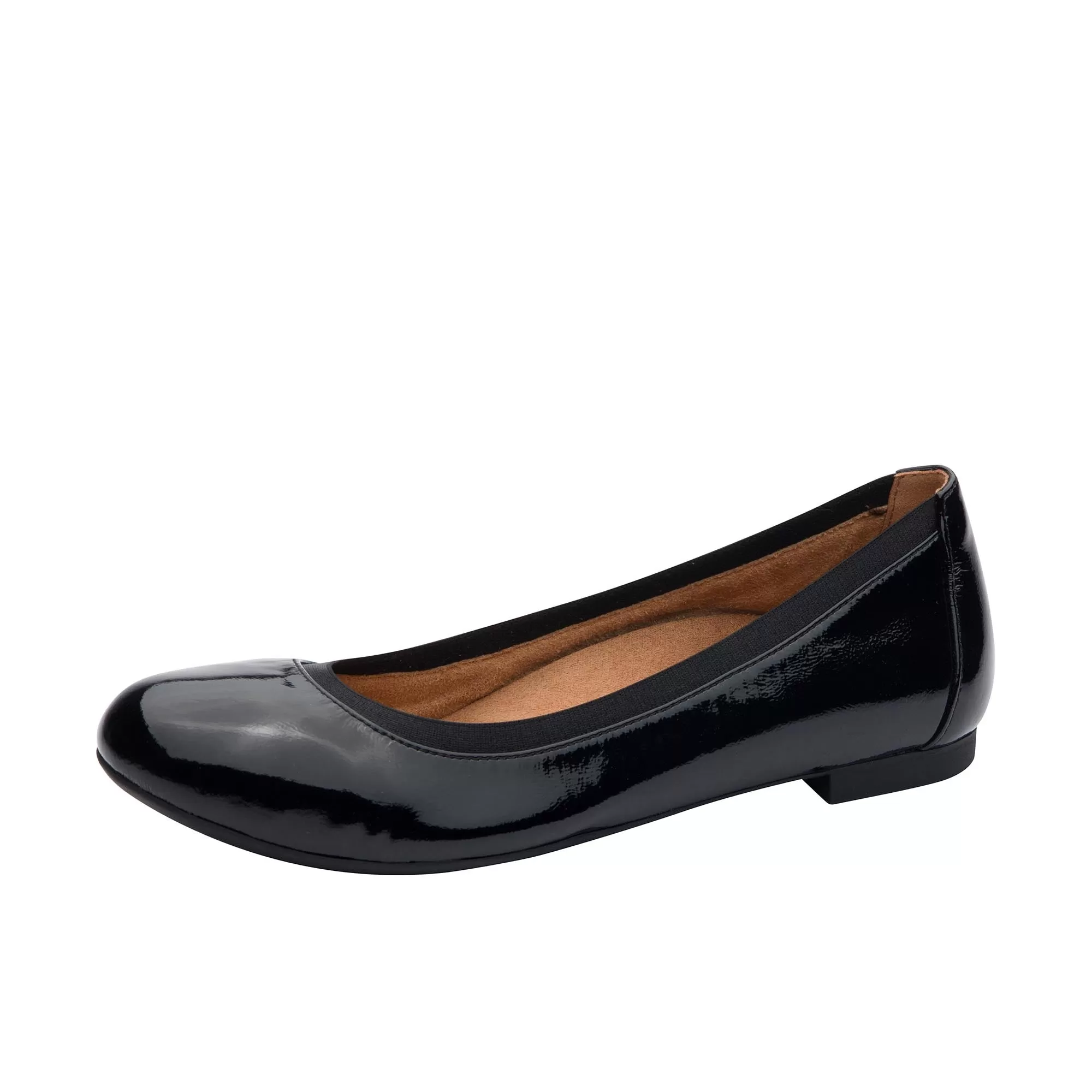 Vionic Womens Anita Flat Black Patent