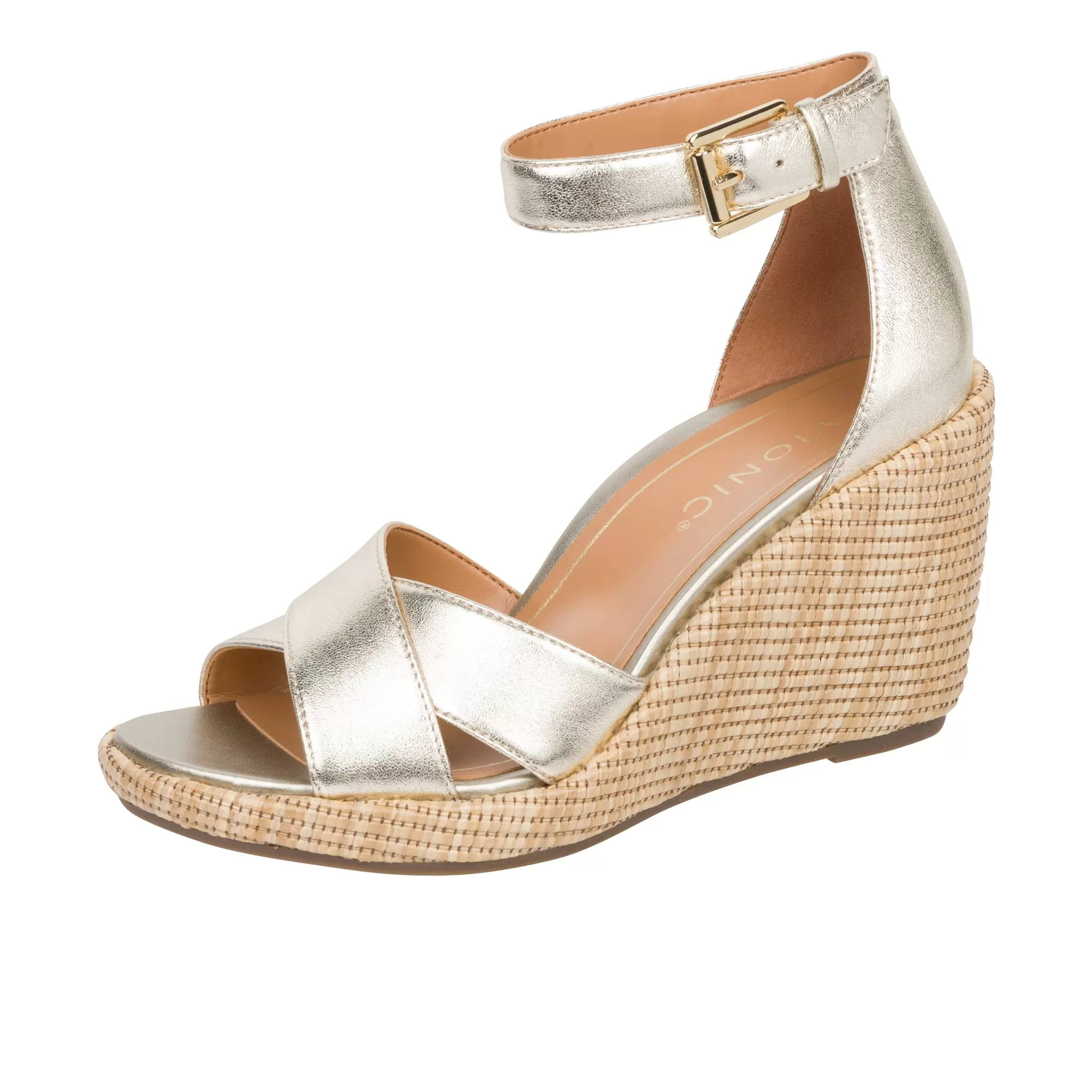 Vionic Womens Marina Wedge Sandal Gold