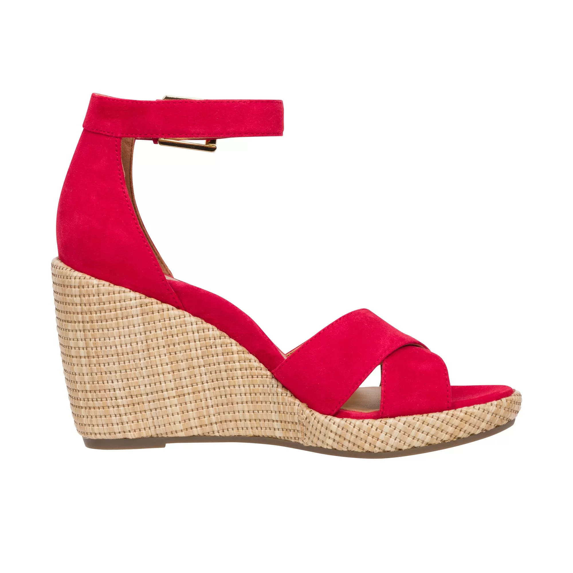 Vionic Womens Marina Wedge Sandal Red